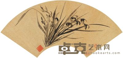 陈元素 兰花 扇面