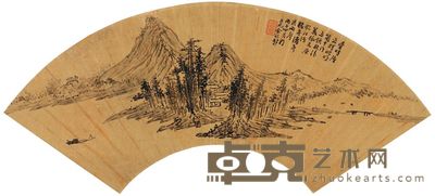 金琮 叠峰层峦 扇页 