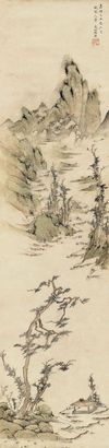 陆治 1565年作 松岸丽春图 立轴
