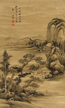 朱轩 1687年作 溪畔结庐 镜片