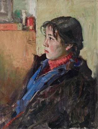 何孔德  1971年作  女青年肖像