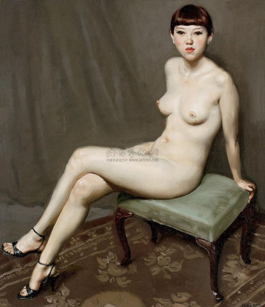 陈丹青  2003年作  绿凳53×45.5cm