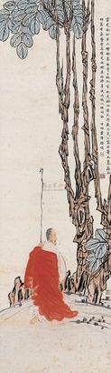 俞明 丁卯（1927年）作 无量寿佛 立轴