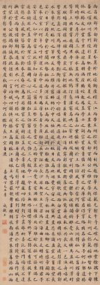 永瑆 嘉庆丁巳（1797年）作 楷书《滕王阁序》 立轴
