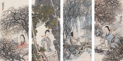 俞礼 甲寅（1914年）作 仕女图 立轴