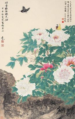 吴泰 甲申（2004年）作 好香难掩蝶先知 立轴