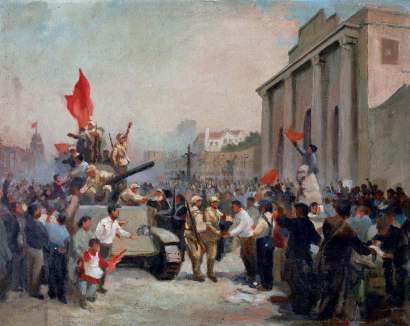 杨建侯 1957年作 《南京解放》油画稿