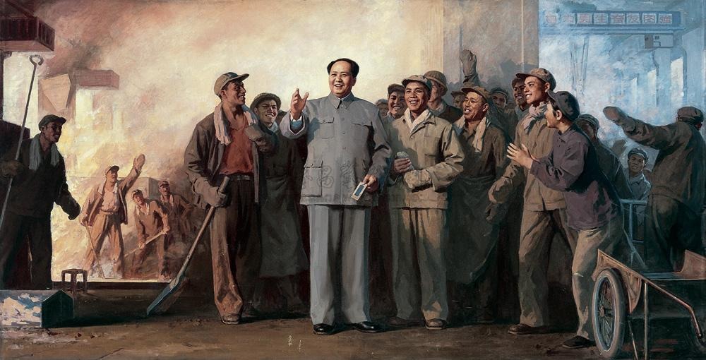 靳尚谊 1969年作 毛主席视察上钢三厂132×251.5cm