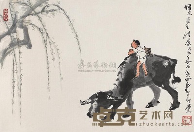 李可染 1986年作 牧牛图 镜心 59.5×40.5cm