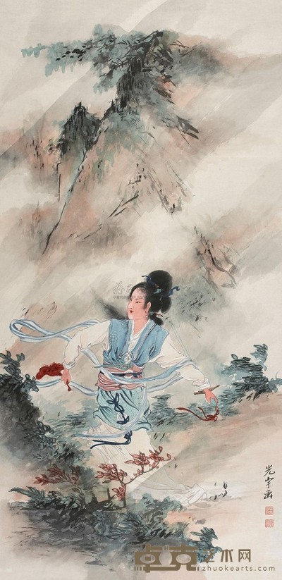 吴光宇 盗仙草 立轴 129×64cm
