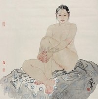 何家英 裸女 立轴