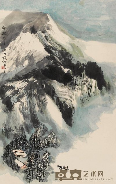 何海霞 新疆晴雪 立轴 66×42cm