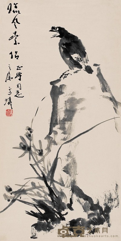 王雪涛 临风索侣 立轴 67.5×33.5cm