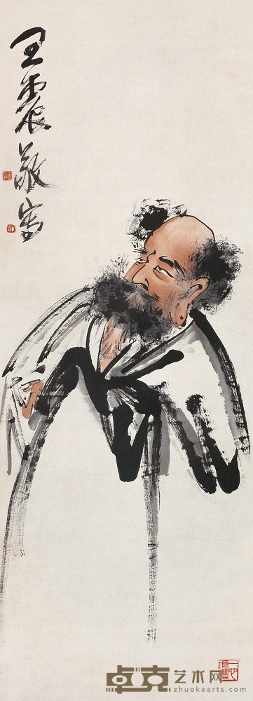 王震 达摩 立轴 109×38.5cm