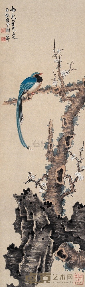 谢稚柳 花鸟 立轴 104×30.5cm