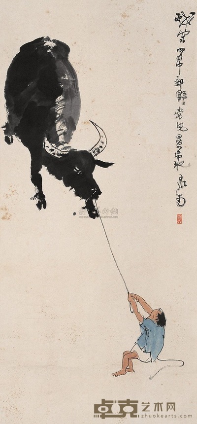 李可染 牵牛图 立轴 104.5×49cm