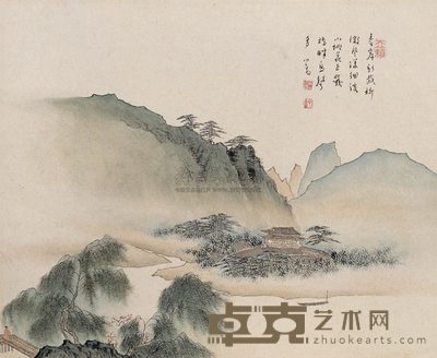 溥儒 山水 镜心 37×45cm