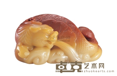 寿山芙蓉石雕 鱼化龙 9.4×4.8cm