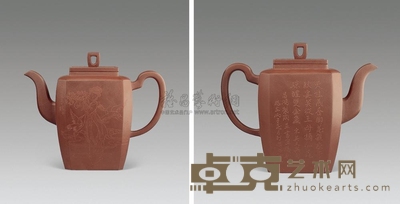 李昌鸿制 高八方壶《麻姑献寿》 高15.2cm