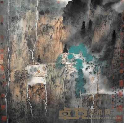 卢禹舜 2009年作 唐人诗意 镜框 68×68cm