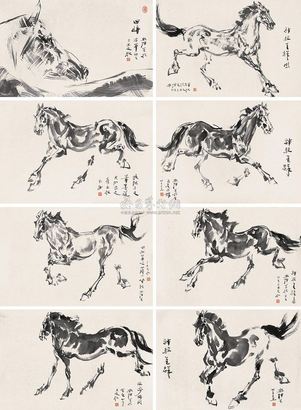 袁熙坤 2009年作 神骏呈祥 镜框