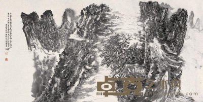 胡应康 2006年作 山水 镜框 68×136cm