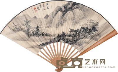 启功 山水 成扇 20×55cm