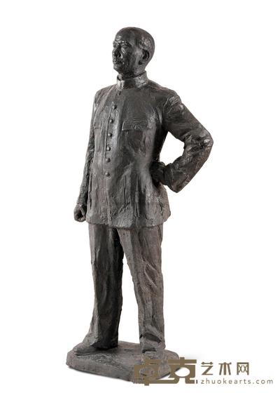 曾竹韶 1984年作 孙中山先生立像一米定稿 110×45×24cm