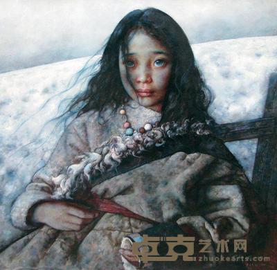艾轩 1994年作 荒原雪后 89×89cm