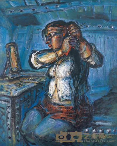 罗中立 2002年作 梳妆的农妇 100×80cm