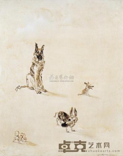 周春芽 2000年作 黑根在嬉戏 150×120cm