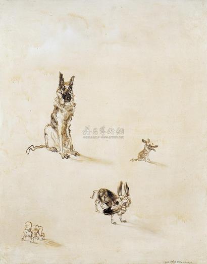 周春芽 2000年作 黑根在嬉戏
