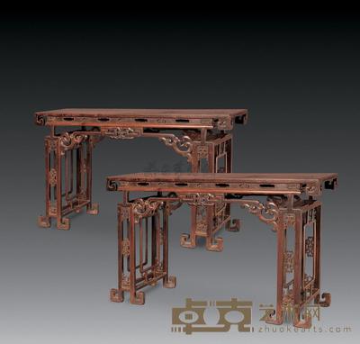 清中期 红木平头案 （二件） 137×31×81cm
