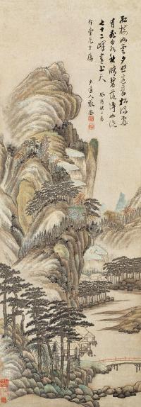 张崟 1813年作 山水 立轴
