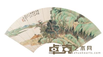 潘恭寿 山水 扇面片 19×51cm