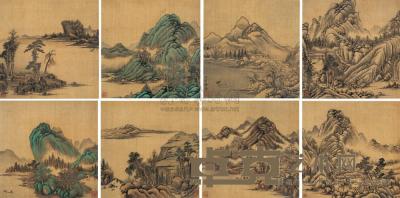 刘彦冲 1842年作 仿古山水 册 （八开） 22×21.5cm×8