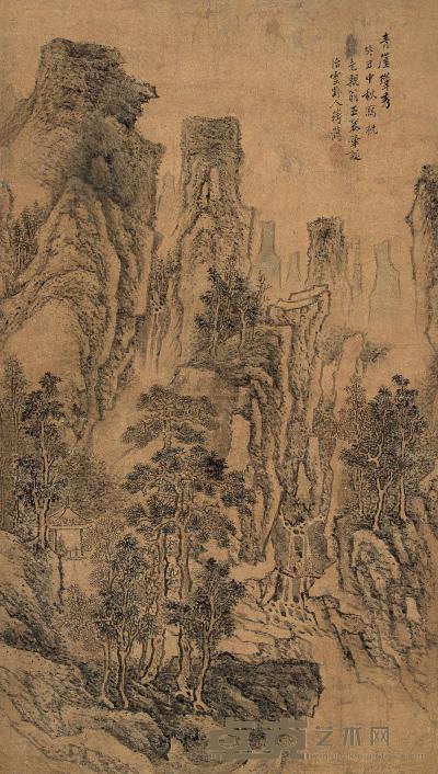 蒋蔼 1613年作 青崖耸秀 立轴 71×40.5cm