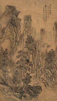 蒋蔼 1613年作 青崖耸秀 立轴