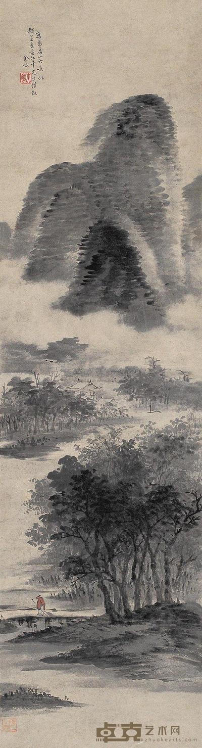 金侃 山水 立轴 114.5×30.5cm