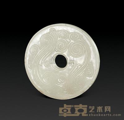 清中期 白玉流云纹璧形珮 直径5.6cm