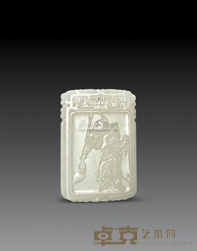 清中期 白玉无双谱珮 高5.9cm