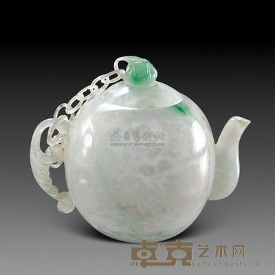 清中期 翠雕砚滴 高6cm