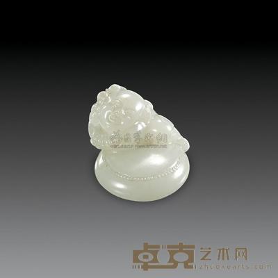 清中期 白玉童子击鼓 高2.7cm