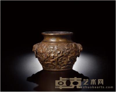 清早期 铜雀梅报春古式瓶 直径4.8cm；高5.5cm