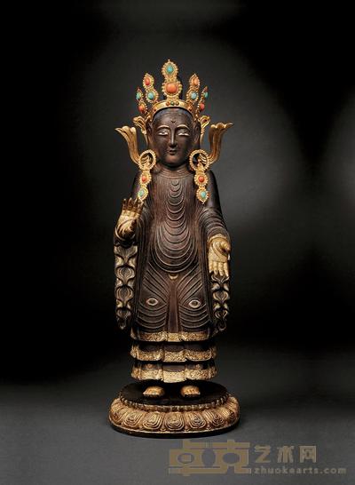 清乾隆 旃檀佛 高43cm