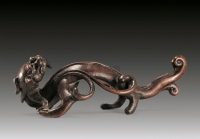 清中期 铜龙形笔架