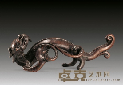 清中期 铜龙形笔架 高13.2cm