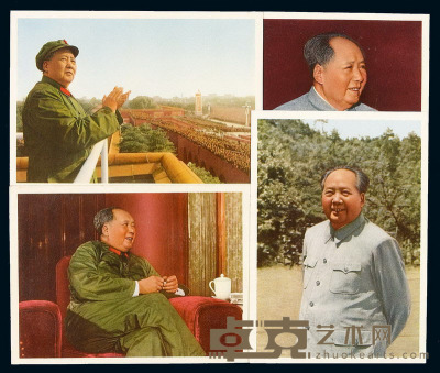 PPC 文革时期江西省邮电管理局印制毛主席像彩色明信片一组十件 