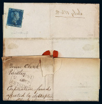 1843年 蓝便士邮票实寄封一件