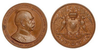 1885年德国“铁血宰相”俾斯麦七十诞辰铜质纪念章一枚